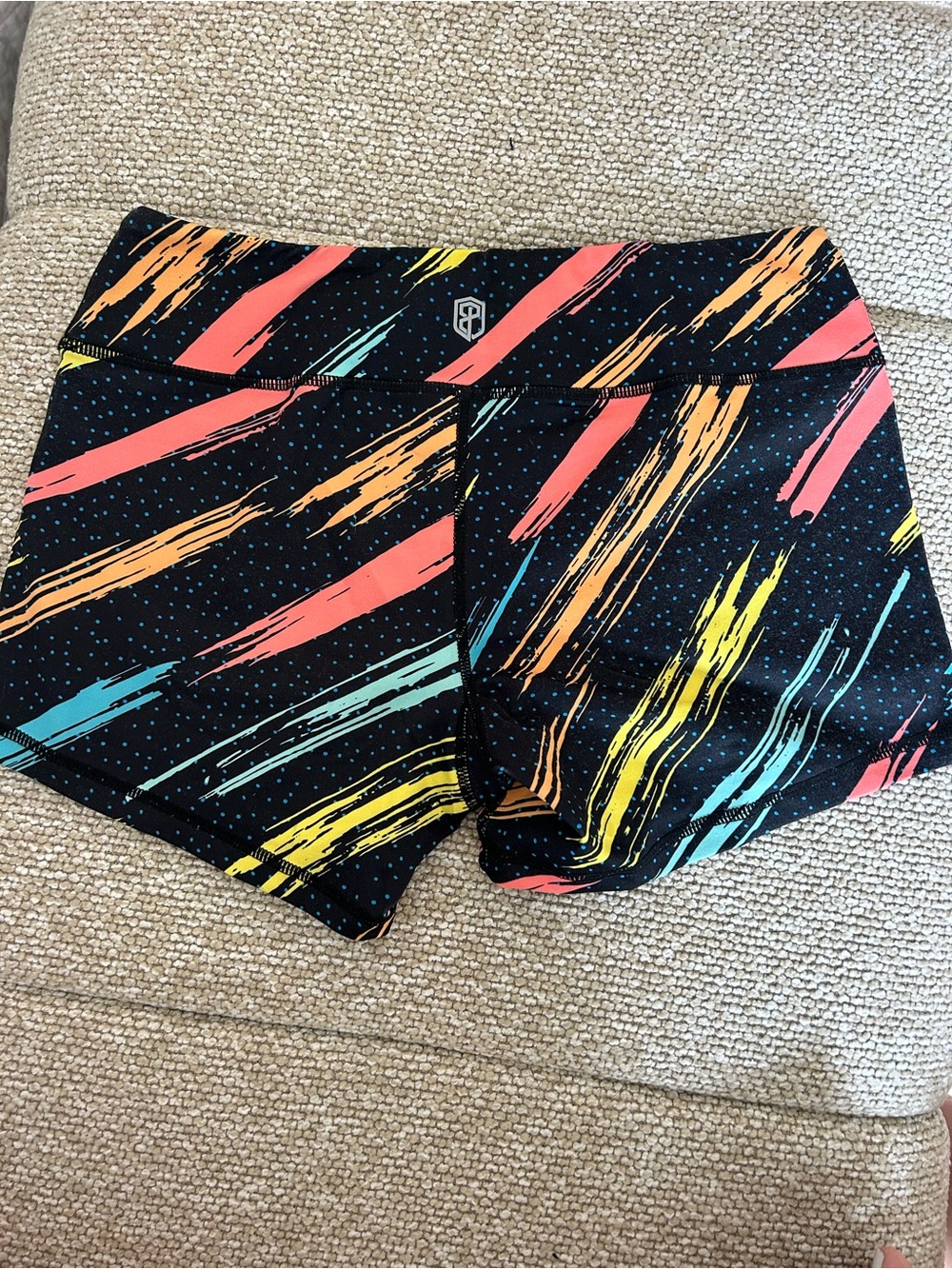 Born Primitive Double Take Booty Shorts with Neon Brushstroke Print size small - Picture 2 of 3